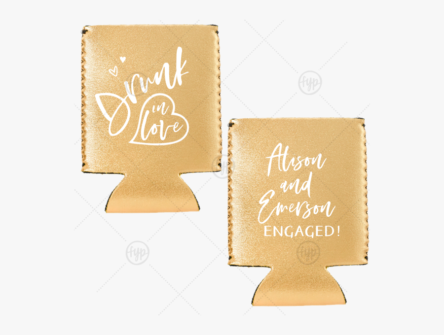 Our Beautiful Custom Metallic Gold Flat Can Cooler - Paper, Transparent Clipart