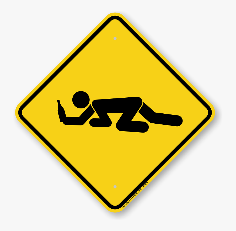 Drunk Student Crossing Symbol Sign - Atv Crossing Sign, Transparent Clipart
