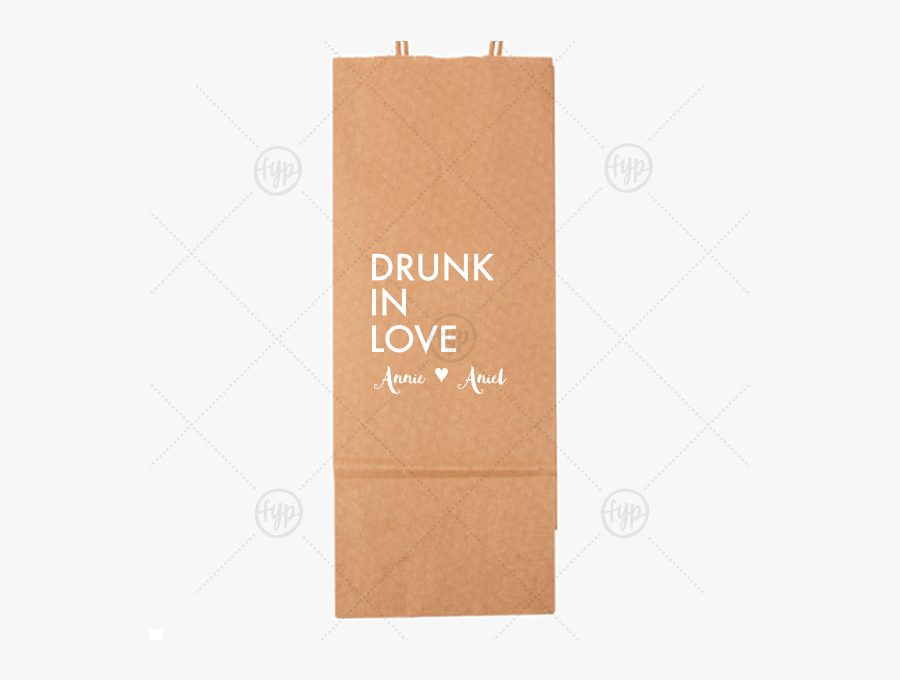 Personalized Kraft Wine Gift Bag With Matte White Foil - Paper, Transparent Clipart