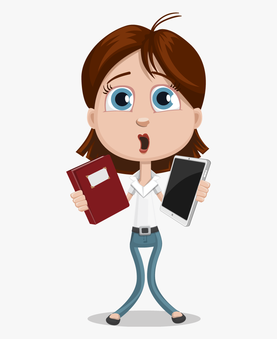 Free To Use & Public Domain Girl Clip Art - Clipart Girl With A Ipad, Transparent Clipart