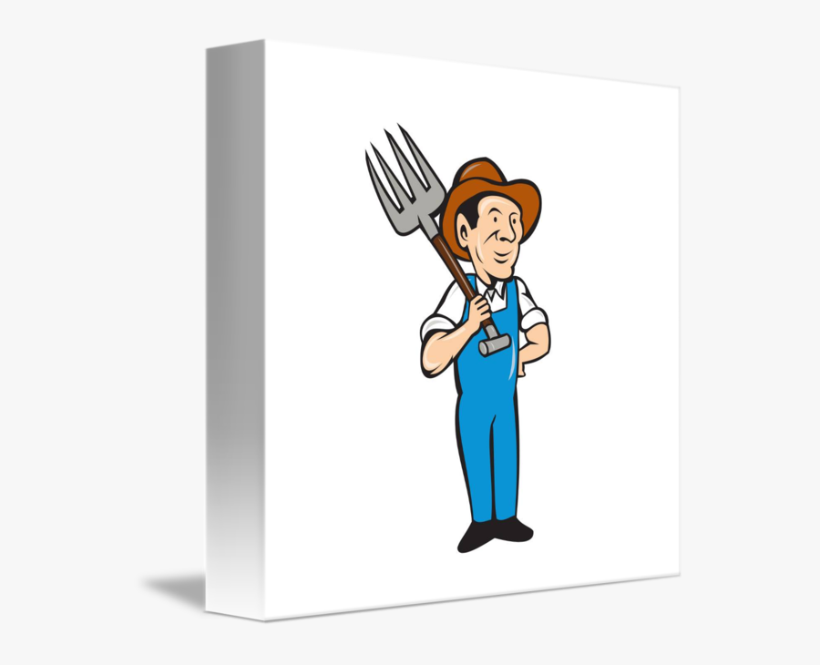 Clip Art Farmer With Pitchfork - Cartoon, Transparent Clipart