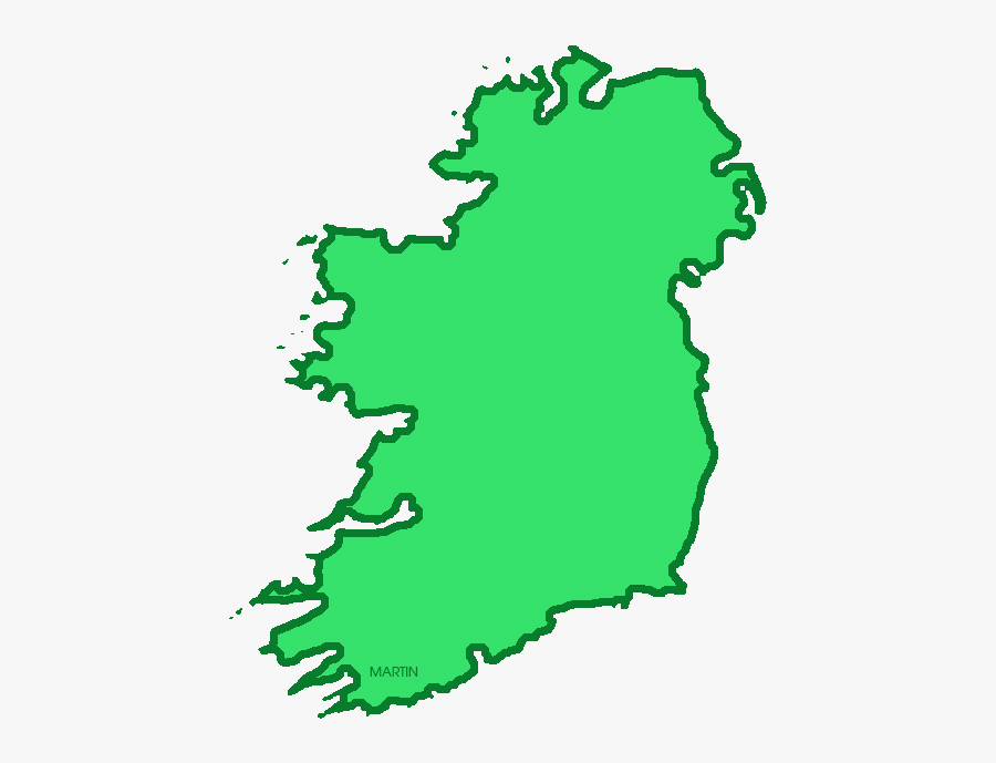 Map Of Ireland, Light Green - Ireland Map St Patrick's Day, Transparent Clipart
