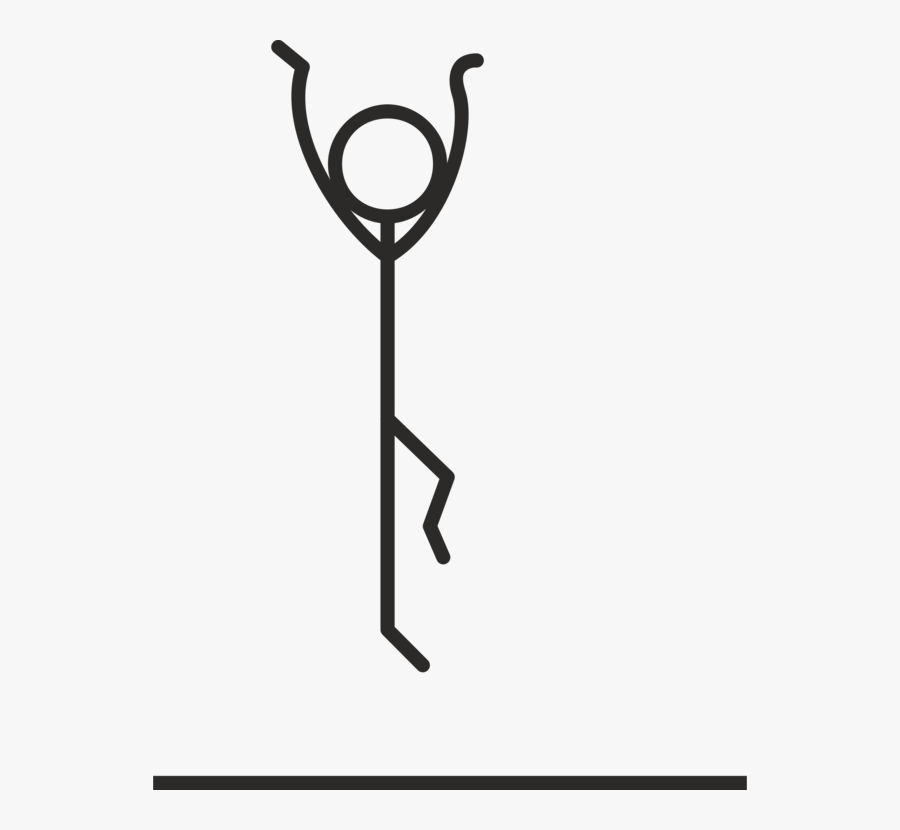 Symbol,pitchfork,line - Stick Figure Jumping, Transparent Clipart