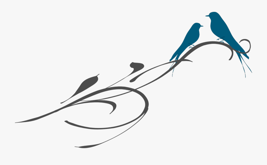 Birds Branch Ornament - Free Love Birds Png, Transparent Clipart