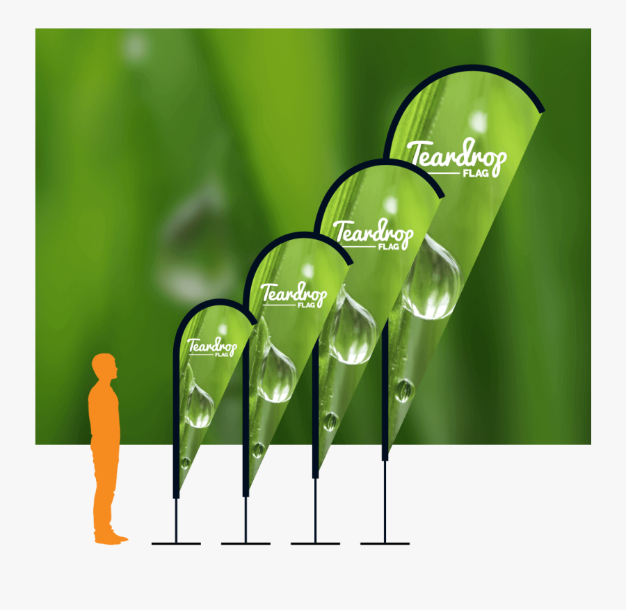 Teardrop Product Image With Background - Tear Drop Flag Examples, Transparent Clipart