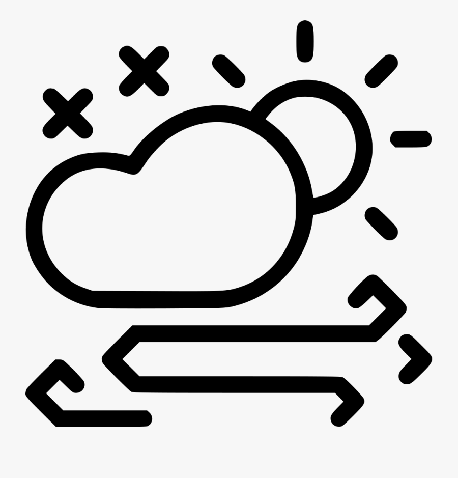 Storm Wind Cloud Sun Snow Daytime Frost Svg Png Icon - Daytime Snow Weather Symbol, Transparent Clipart