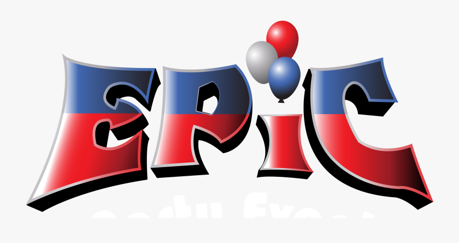 Cropped Full Epic Party Events Logo White Letters Clipart - Epic Party Logo, Transparent Clipart