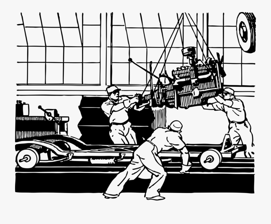 Art,monochrome Photography,engineering - Car Production Line Png, Transparent Clipart