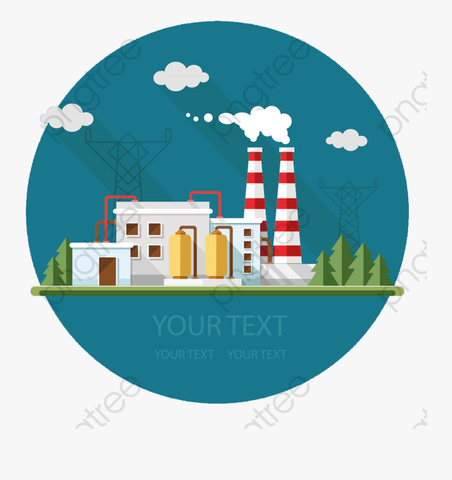 Cartoon Factory Chimneys, Cartoon Clipart, Factory - ภาพ วาด โรงงาน อุตสาหกรรม, Transparent Clipart