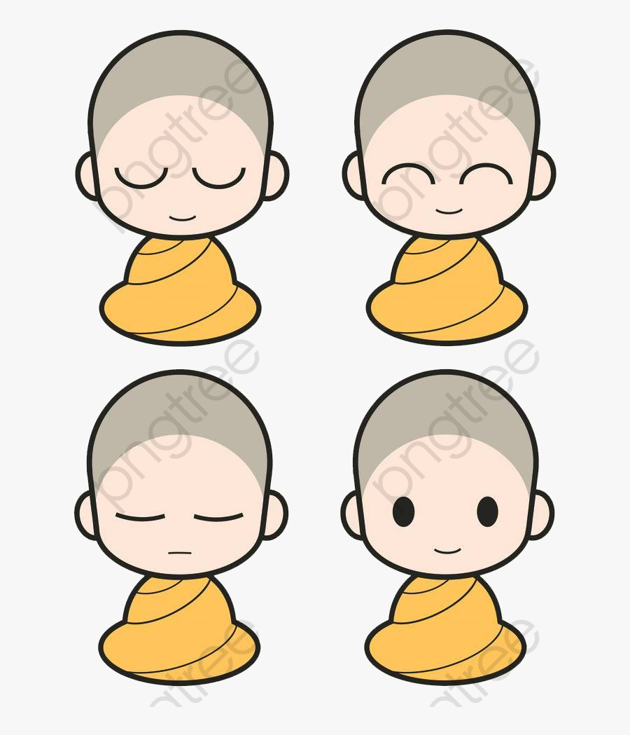 Hand-painted Cartoon Monk, Cartoon Clipart, Religion, - Cartoon, Transparent Clipart