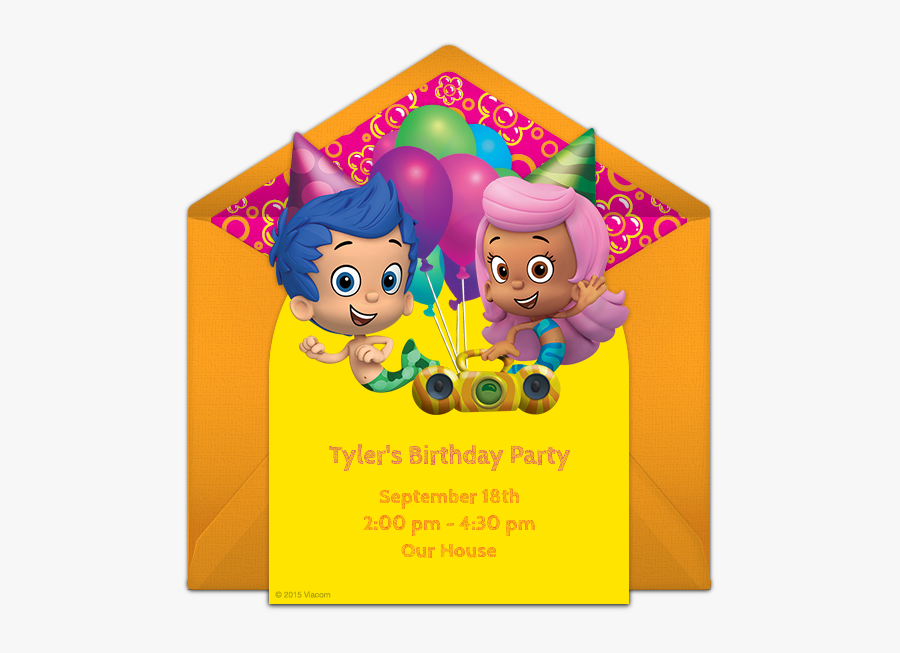 Online Bubble Guppie Invitations, Transparent Clipart