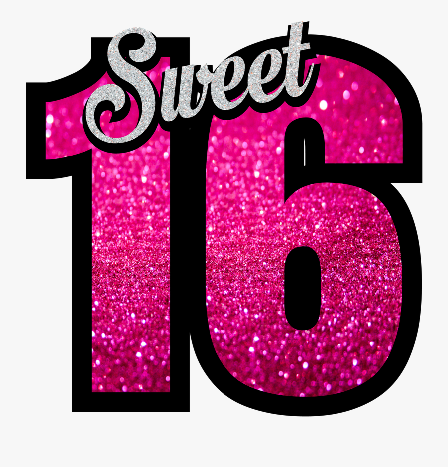 Sweet, Sixteen, Sweet-sixteen, Birthday, Party, Girl - Sweet 16, Transparent Clipart