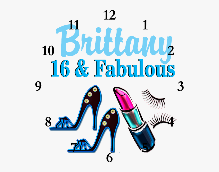 Sweet 16 Diva Wall Clock - Basic Pump, Transparent Clipart