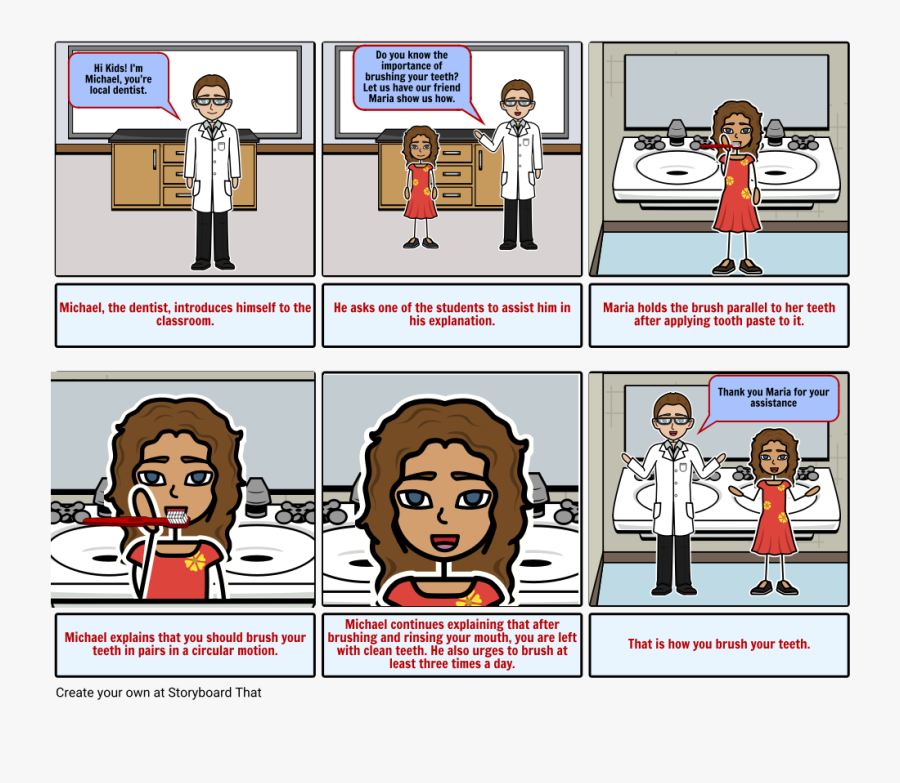 Brushing Teeth Storyboards For Kids, Transparent Clipart