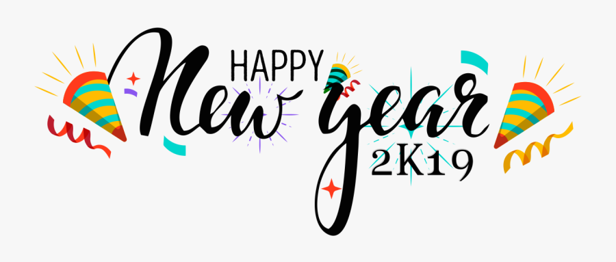 Happy New Year Logo Free Download - New Year 2019 Vector Free Download, Transparent Clipart