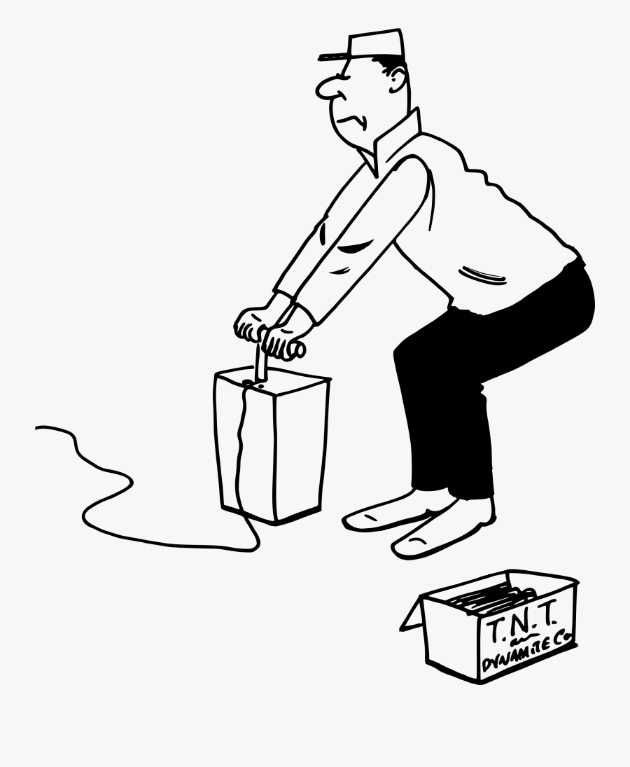 Man With Dynamite - Man Dynamite Drawing, Transparent Clipart