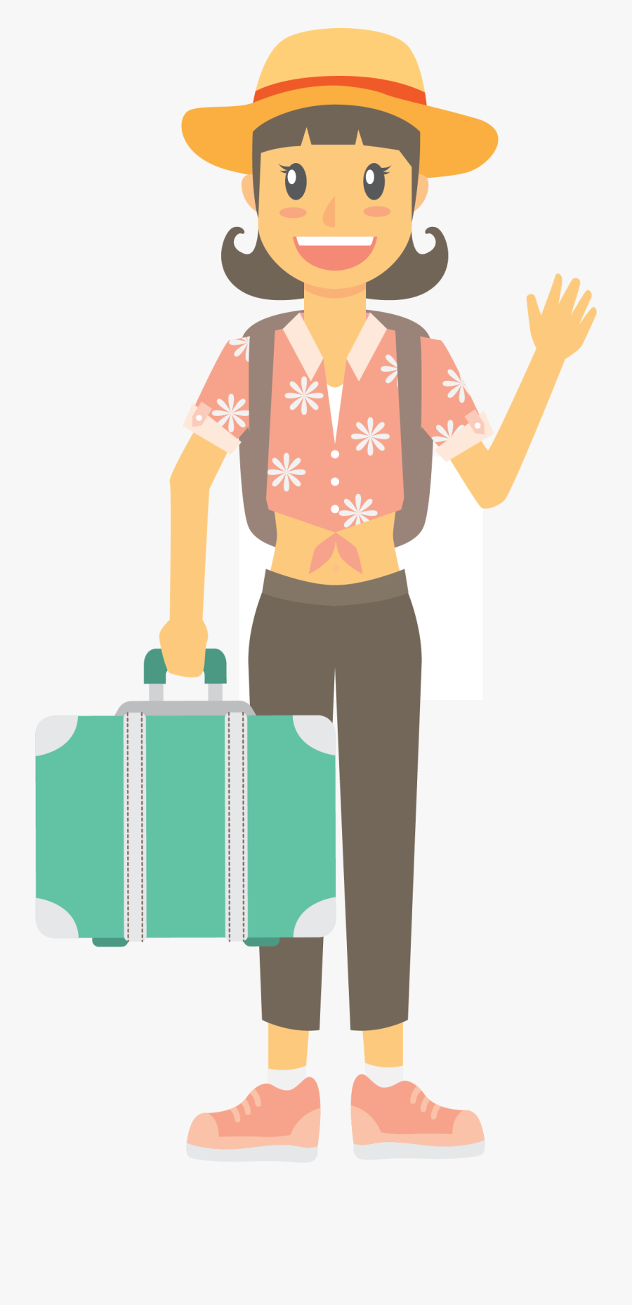 On Summer Seaside Holidays Infographic In Tourism Clipart - Cartoon Tourist Transparent Background, Transparent Clipart