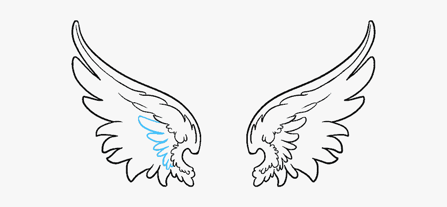 Wings Clipart Beginner - Angel Wings Drawing Png, Transparent Clipart