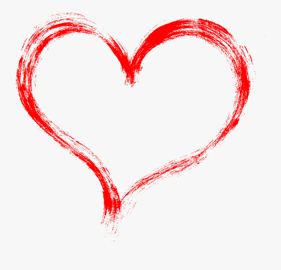 Transparent Background Brush Stroke Heart Clipart, Transparent Clipart