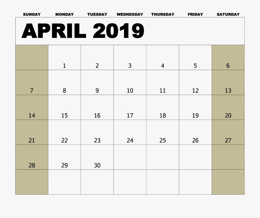 April Calendar Png Free Images - Free Printable Calendars 2010, Transparent Clipart