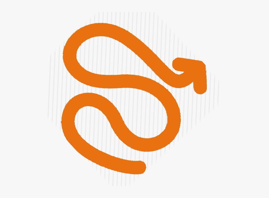 Safety Detect Motion Patterns - Orange Squiggly Arrow, Transparent Clipart