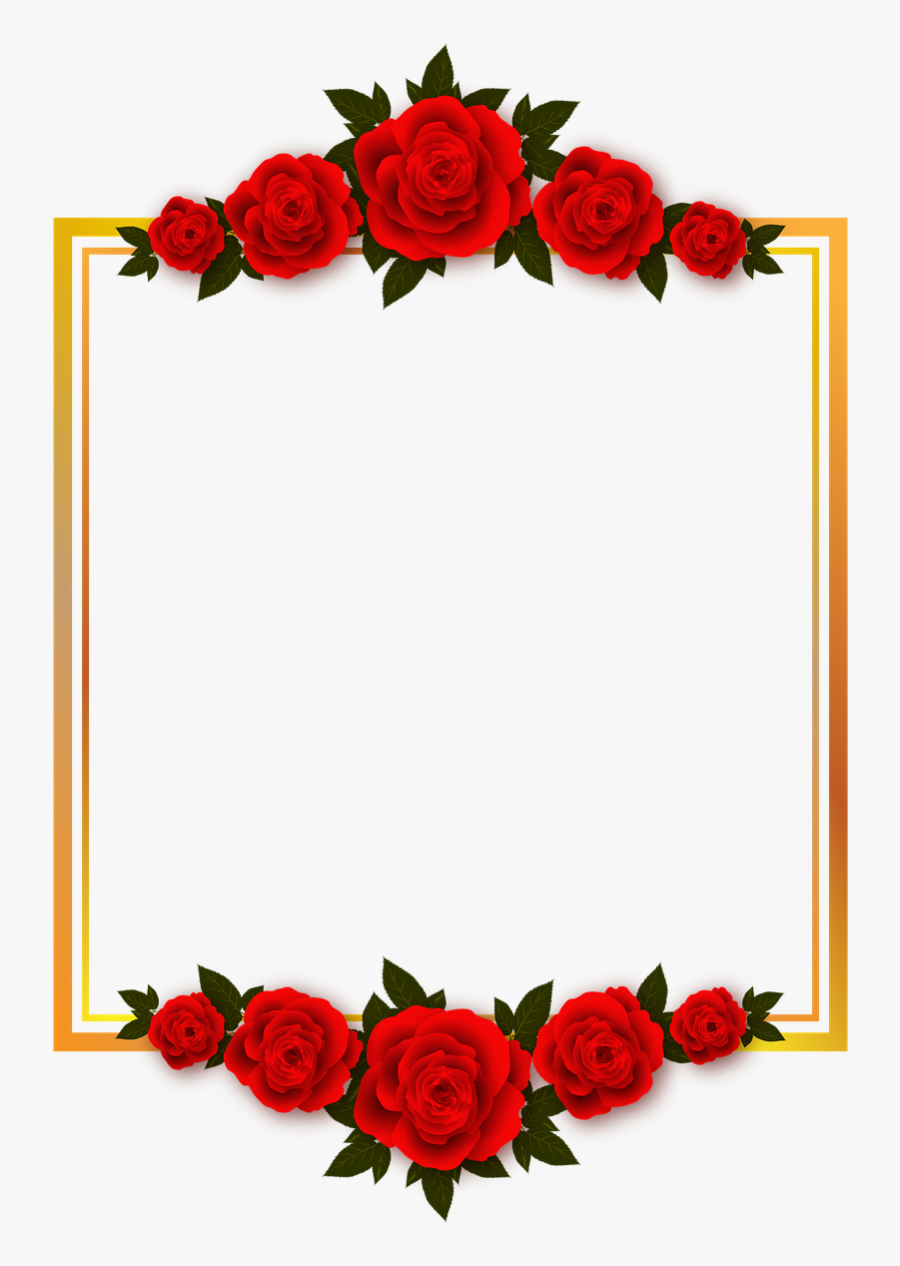 Transparent Marcos Vector Png - Rose Flower Frame Png, Transparent Clipart