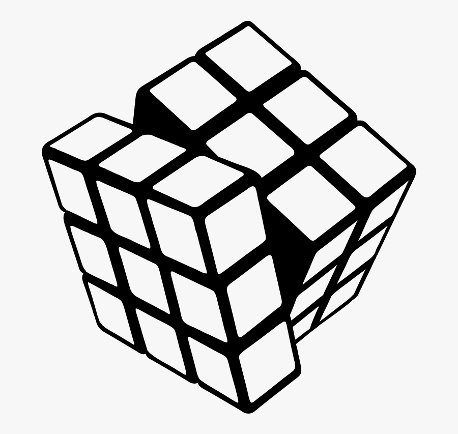 Rubik's Cube Black And White, Transparent Clipart