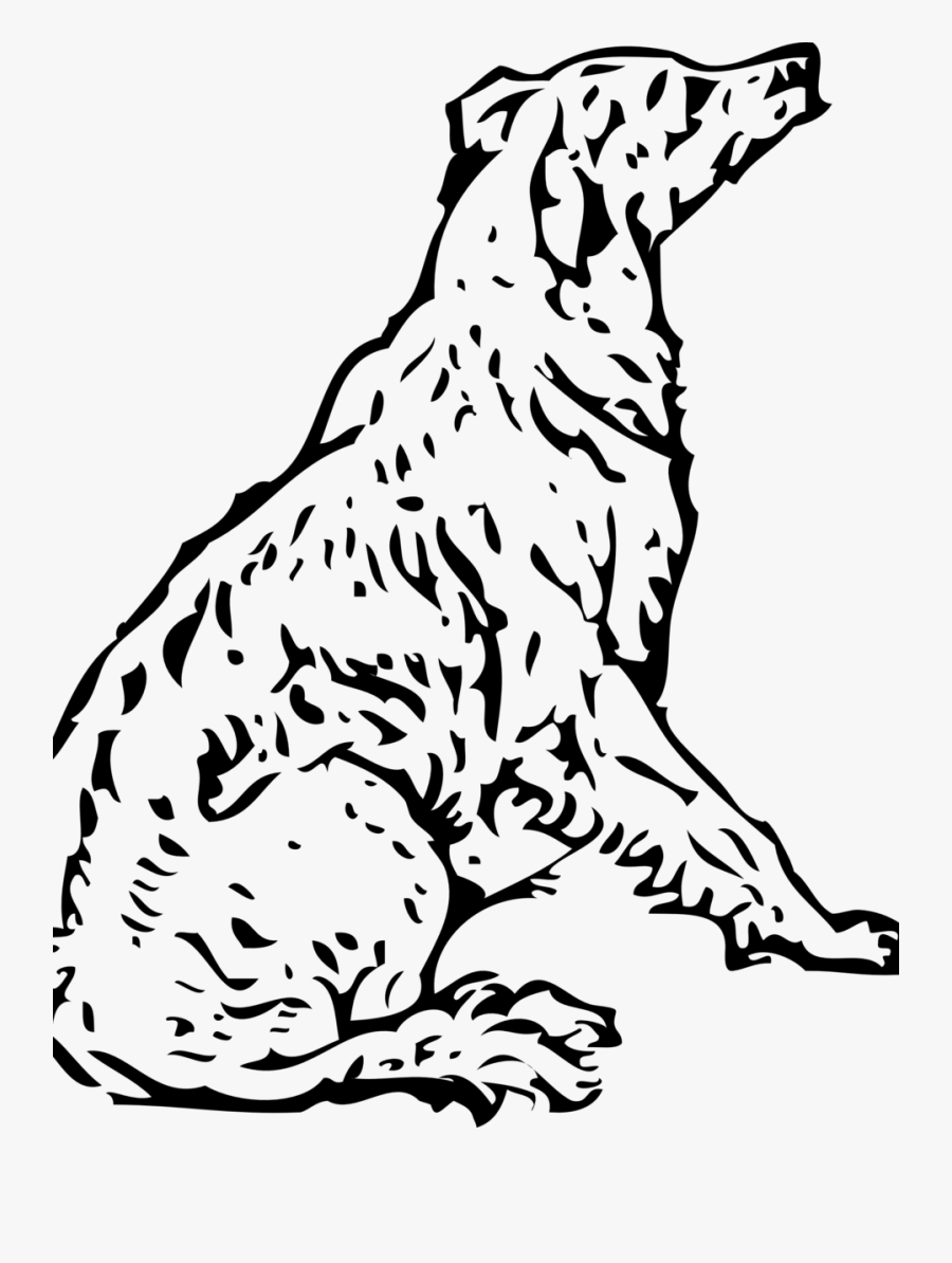 Waiting Dog Lineart - Coloring In Pages Of Dog, Transparent Clipart