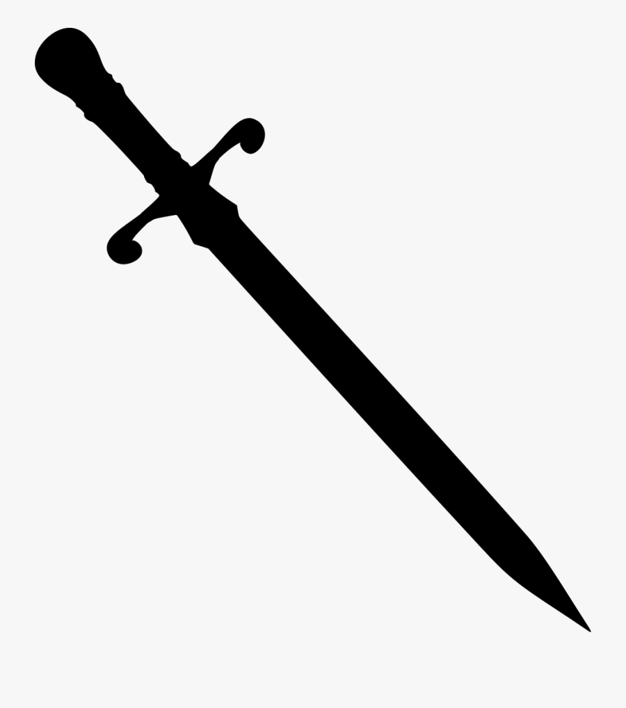 Sword Silhouette Clip Art - Black Sword Transparent, Transparent Clipart