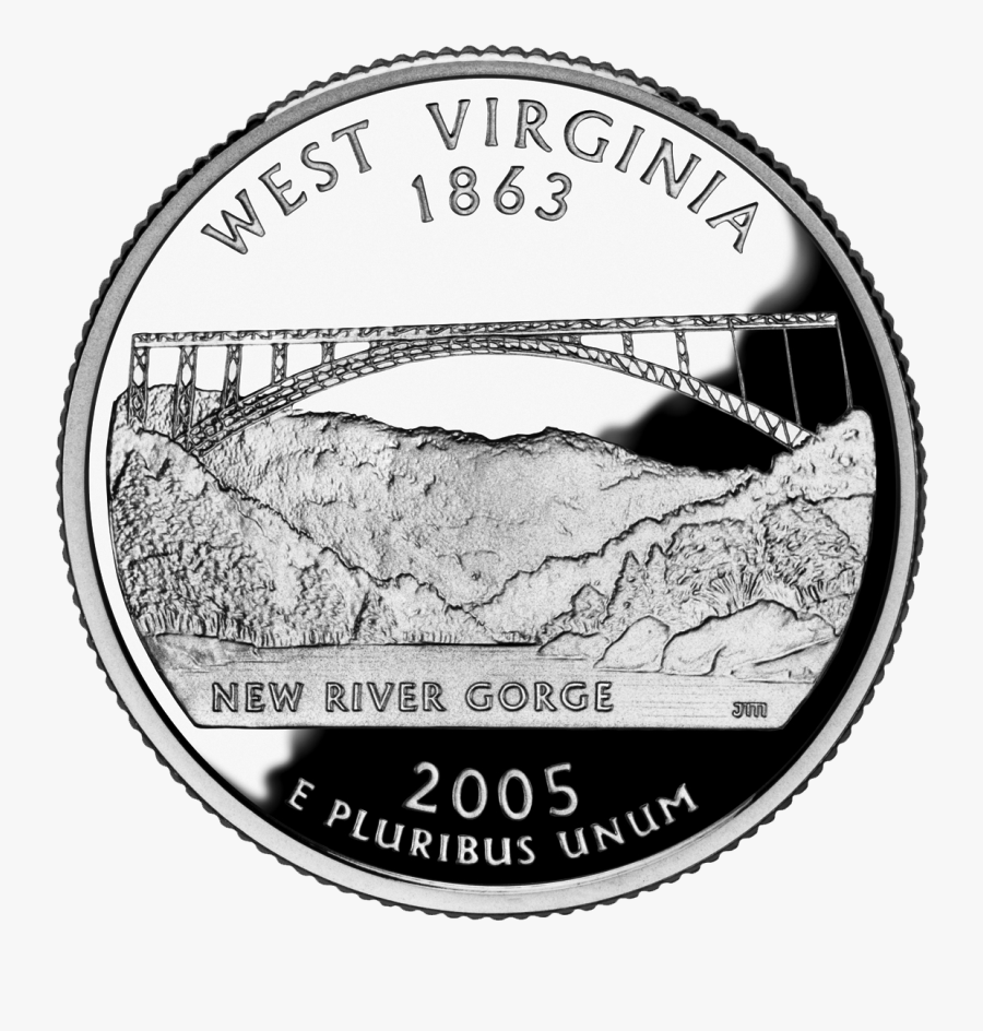 New River Gorge Bridge 50 State Quarters United States - West Virginia State Quarter, Transparent Clipart