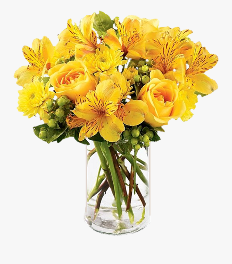 Flower Yellow Rose Chrysanthemum Buchete - Yellow Flowers, Transparent Clipart