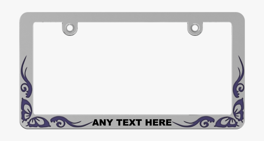 Custom Purple Butterfly Tattoo License Plate Frame - License Plate Frames, Transparent Clipart