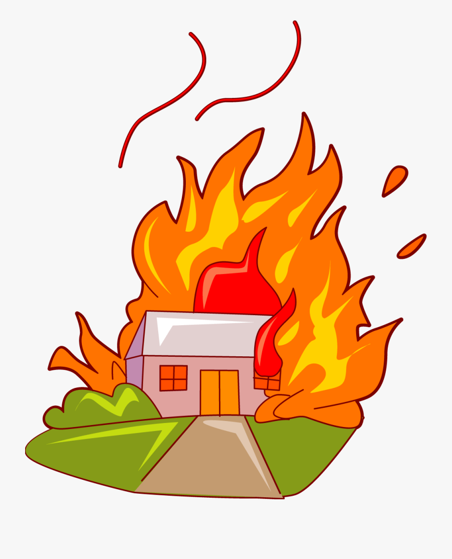 Burn Clipart School - Burning House Clip Art, Transparent Clipart