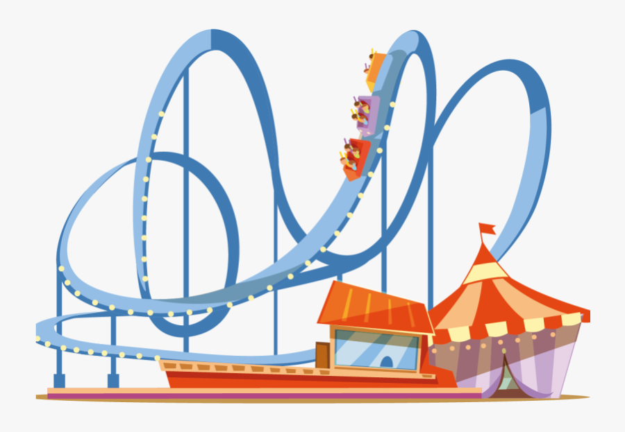 Roller Coaster Black And White Coney Island Universal - Roller Coaster Amusement Park Clipart, Transparent Clipart