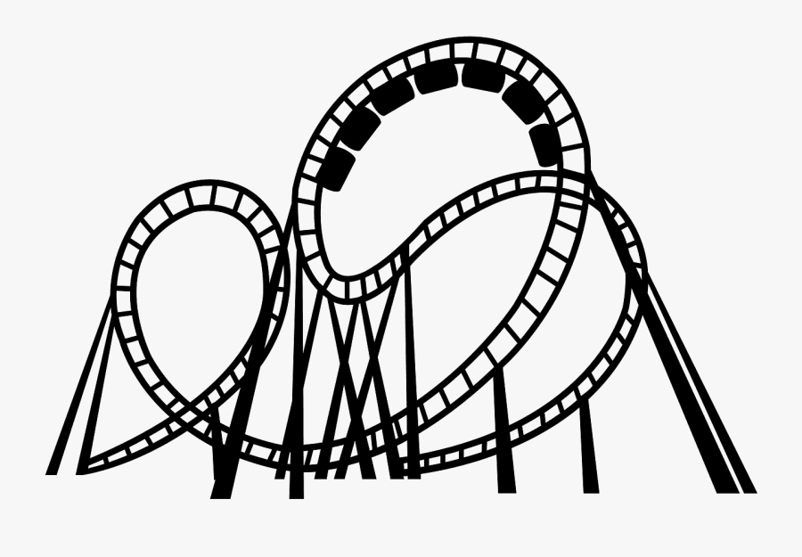 Roller Coaster Black And White Clipart, Transparent Clipart