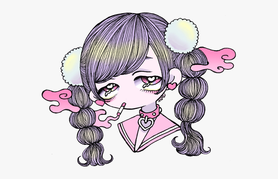 Snapchat Filters Clipart Aesthetic - Cute Girl Drawing With Snapchat Filters, Transparent Clipart