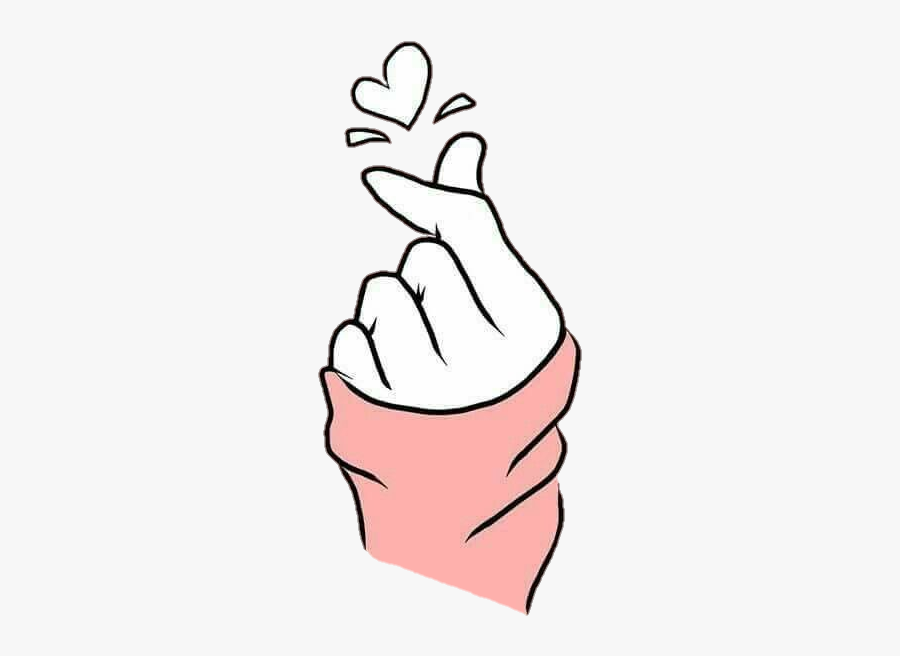 Love Heart Kpop Bts Hand Art Aesthetic Nice Tumblr - Bts Heart Drawing, Transparent Clipart