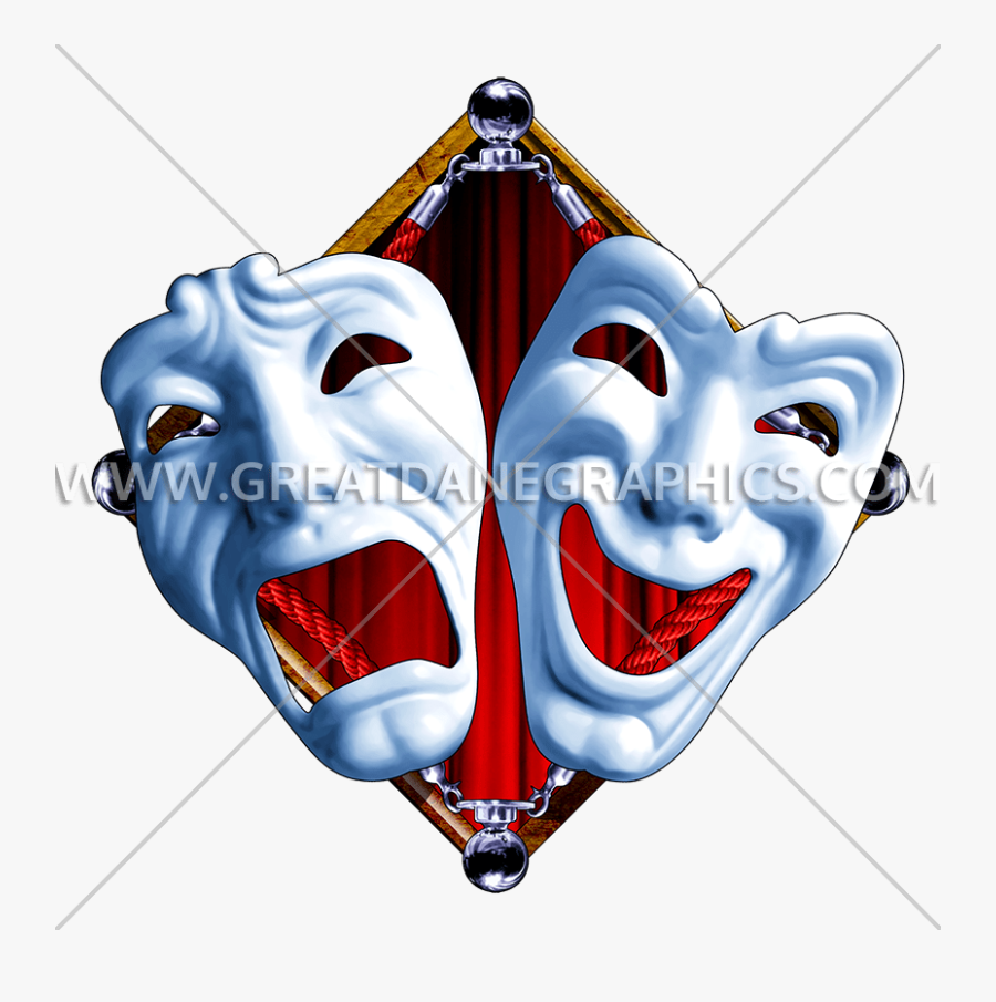Transparent Theater Masks Clipart - Theatre Masks, Transparent Clipart