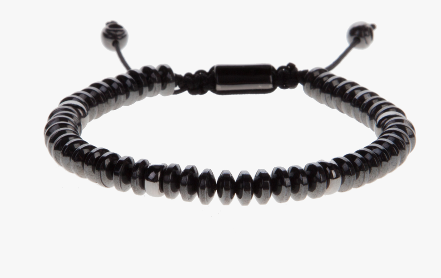 Beaded Bracelet With Hematite And Rhodium Spacers - Bead, Transparent Clipart