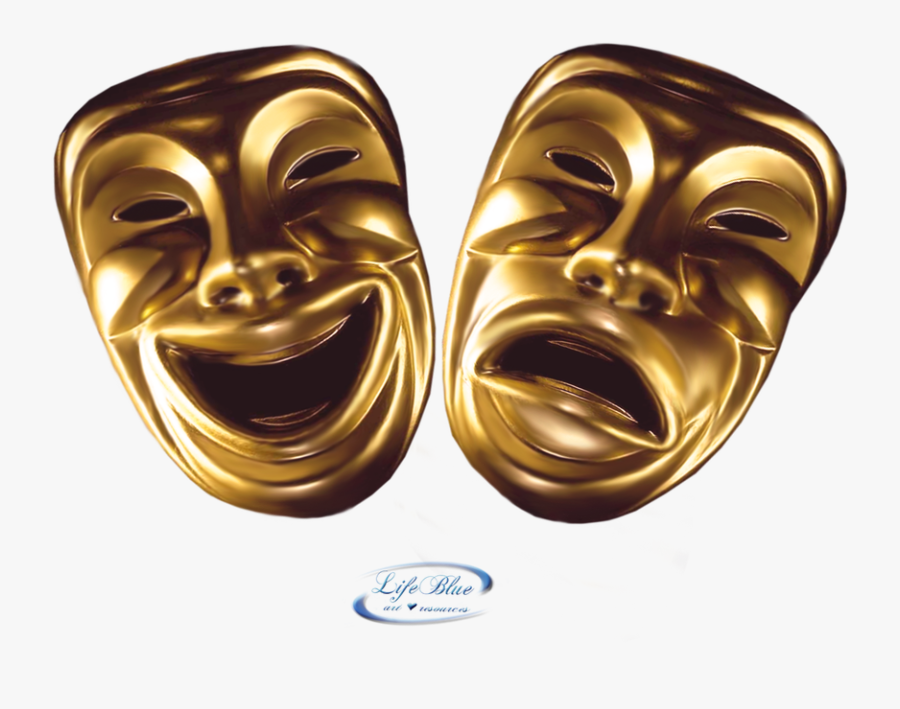 Transparent Theatre Clipart - Comedy And Tragedy Masks Png, Transparent Clipart