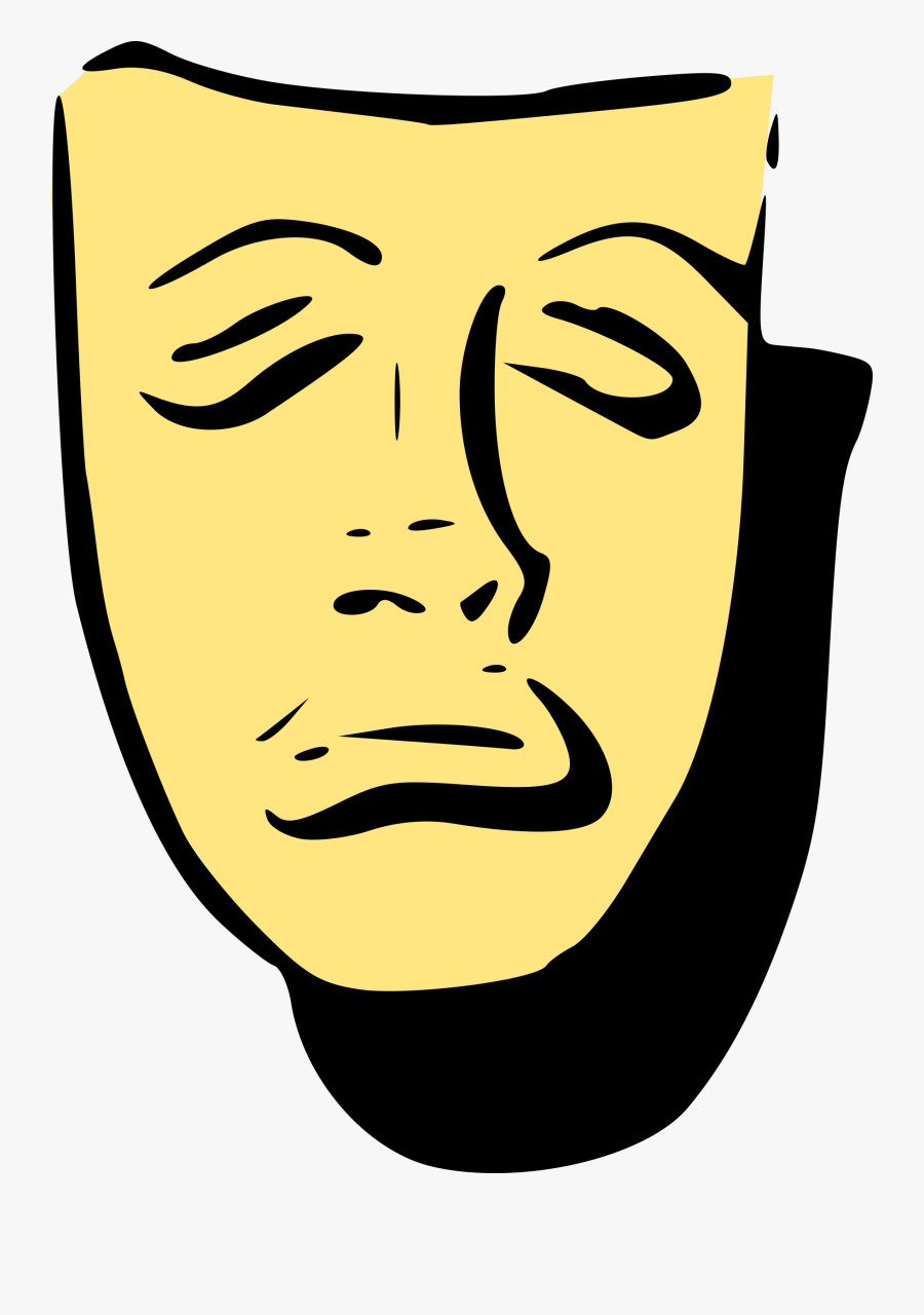 Tragedy Mask - Clip Art, Transparent Clipart