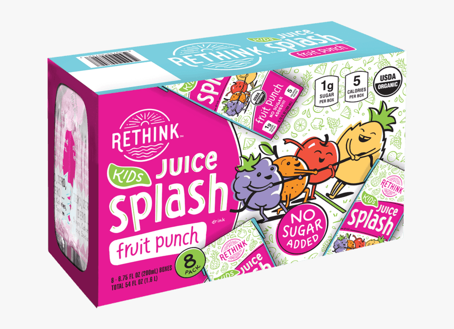 Transparent Juice Splash Png - Rethink Juice 8pk 85373800742, Transparent Clipart