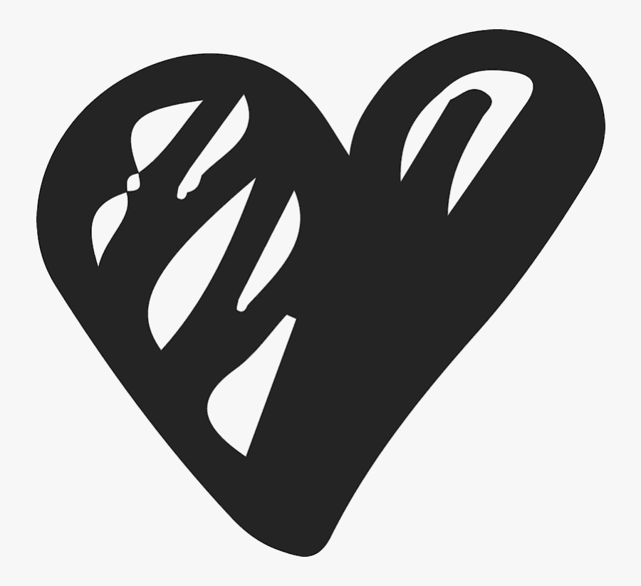Bold Scribble Heart Rubber Stamp - Scribble Heart Clipart, Transparent Clipart