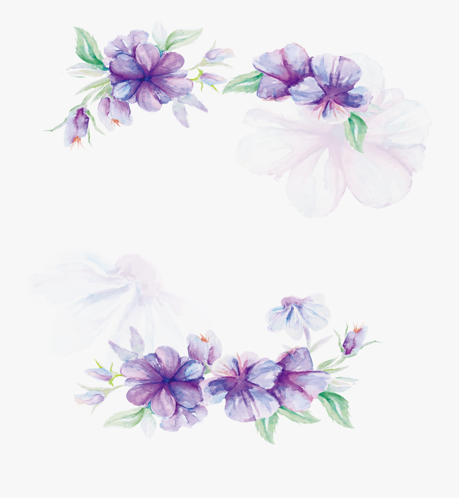 Floral Design Lilac Flower Pattern - Watercolor Purple Flowers Free, Transparent Clipart