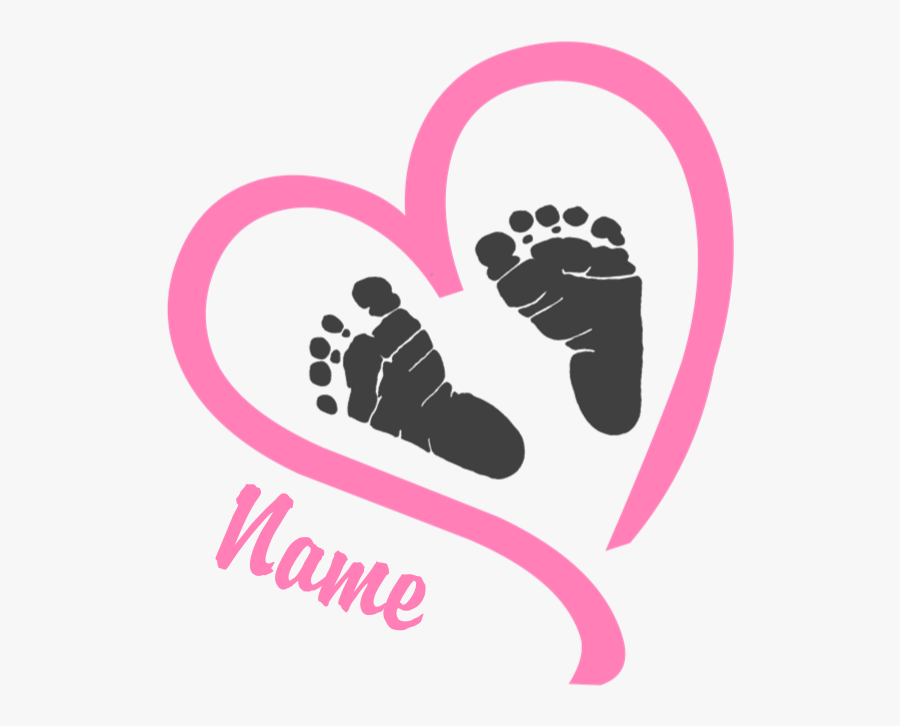 Heart With Baby Foot Prints, Transparent Clipart