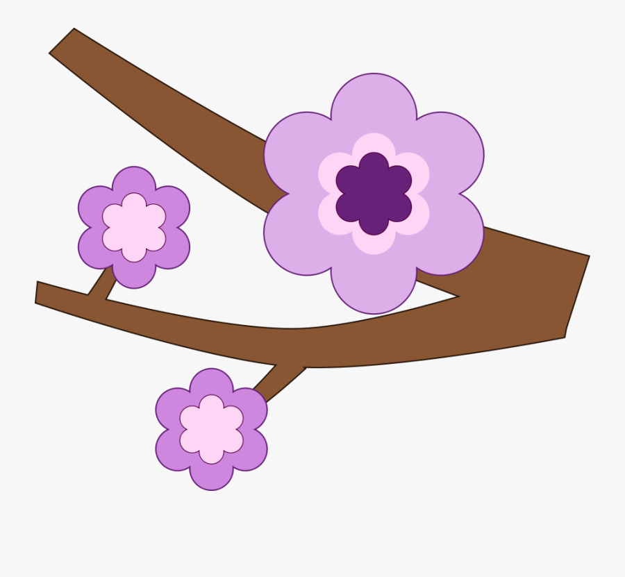 Pink,flower,lilac - Simple Branch Clipart Black And White, Transparent Clipart