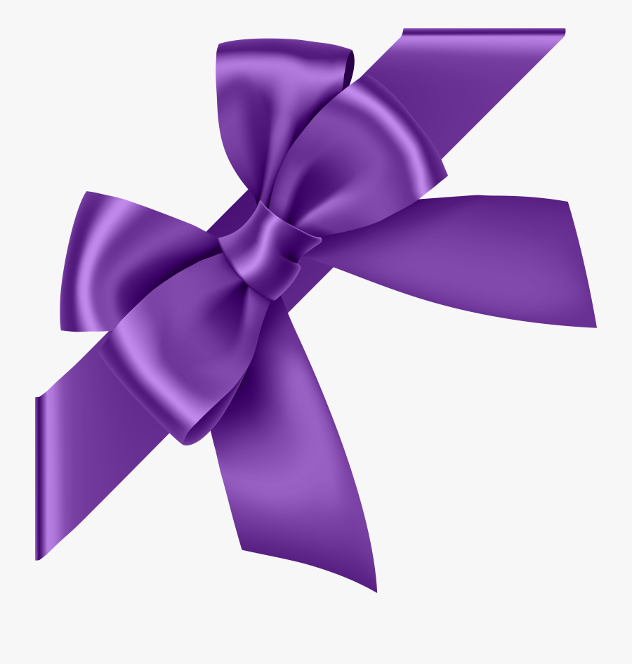 Purple Corner Bow Transparent, Transparent Clipart