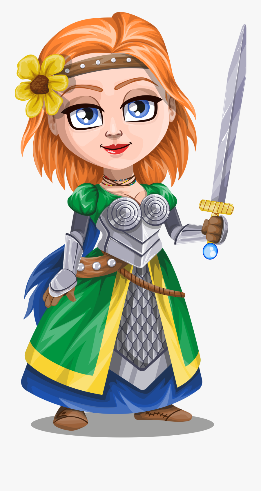 Woman Knight Warrior In - Female Knight Clipart Png, Transparent Clipart