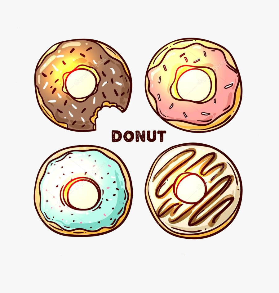 Donut Donuts Clipart Real Awesome Hand Drawn Stock - Donut Vector, Transparent Clipart