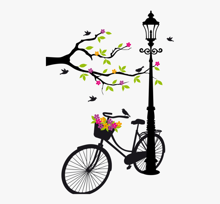 F3e0c0c4 - Cycle With Flowers Images Drawing, Transparent Clipart